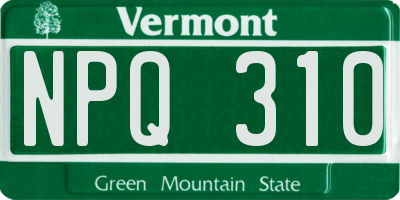 VT license plate NPQ310