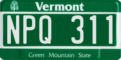 VT license plate NPQ311