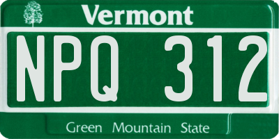 VT license plate NPQ312
