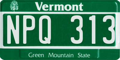VT license plate NPQ313