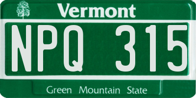 VT license plate NPQ315