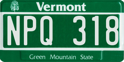 VT license plate NPQ318