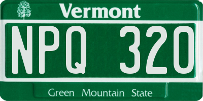 VT license plate NPQ320