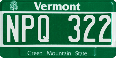 VT license plate NPQ322
