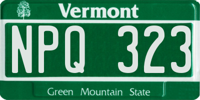 VT license plate NPQ323