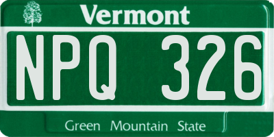 VT license plate NPQ326