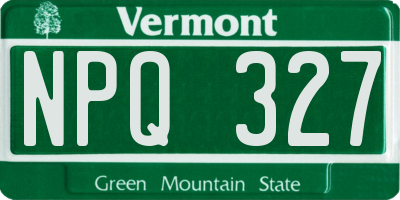VT license plate NPQ327