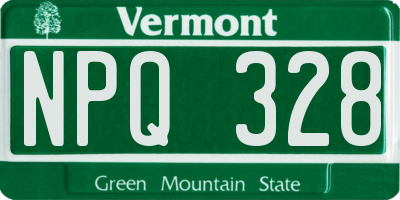 VT license plate NPQ328