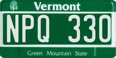 VT license plate NPQ330