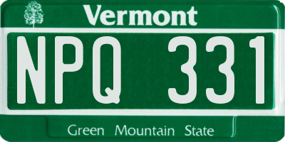 VT license plate NPQ331