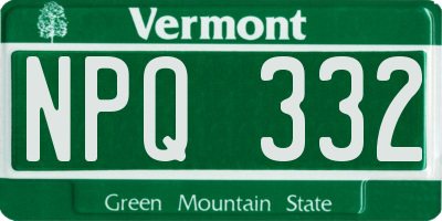 VT license plate NPQ332
