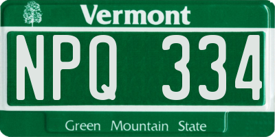 VT license plate NPQ334