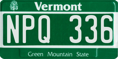 VT license plate NPQ336