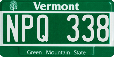 VT license plate NPQ338