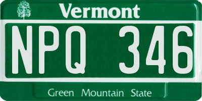 VT license plate NPQ346