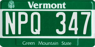 VT license plate NPQ347