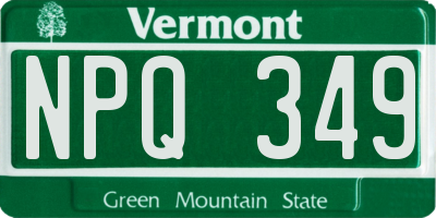 VT license plate NPQ349
