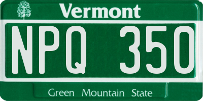 VT license plate NPQ350