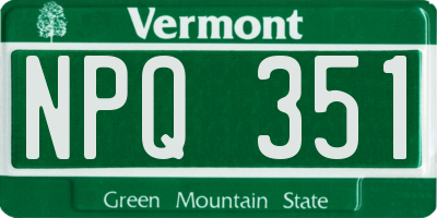 VT license plate NPQ351