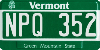 VT license plate NPQ352