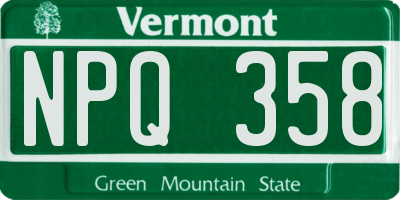 VT license plate NPQ358