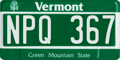 VT license plate NPQ367