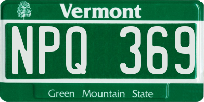 VT license plate NPQ369
