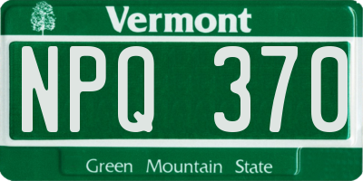 VT license plate NPQ370