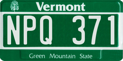 VT license plate NPQ371