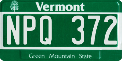 VT license plate NPQ372