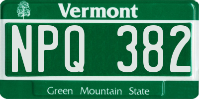 VT license plate NPQ382