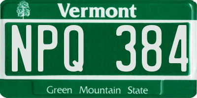 VT license plate NPQ384