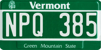 VT license plate NPQ385