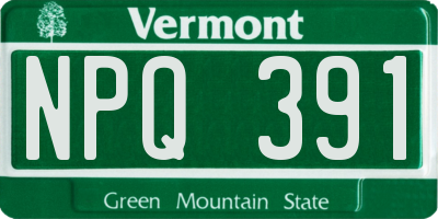 VT license plate NPQ391