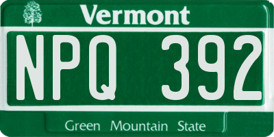 VT license plate NPQ392