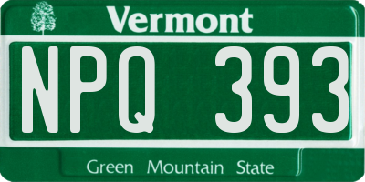 VT license plate NPQ393