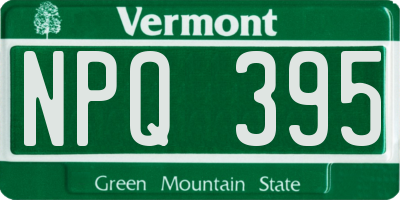 VT license plate NPQ395