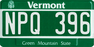 VT license plate NPQ396