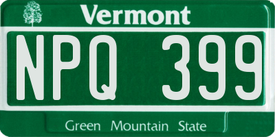 VT license plate NPQ399