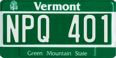 VT license plate NPQ401