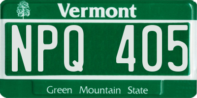 VT license plate NPQ405