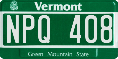 VT license plate NPQ408