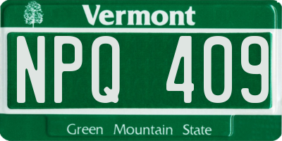 VT license plate NPQ409