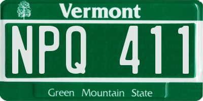 VT license plate NPQ411