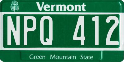 VT license plate NPQ412