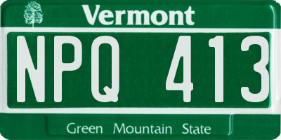 VT license plate NPQ413
