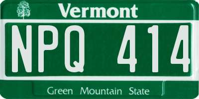 VT license plate NPQ414