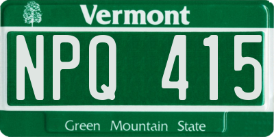 VT license plate NPQ415
