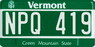 VT license plate NPQ419
