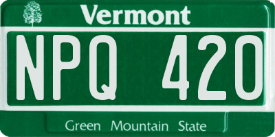 VT license plate NPQ420